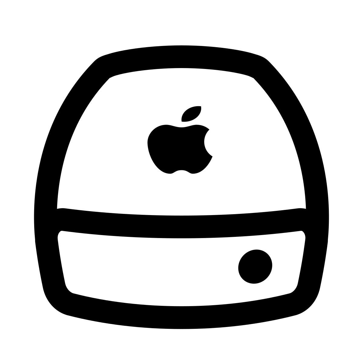puffy outline style mac mini icon