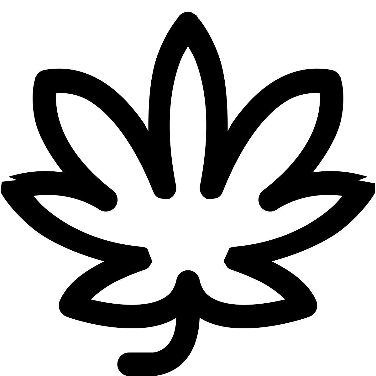 puffy outline style 大麻叶 icon