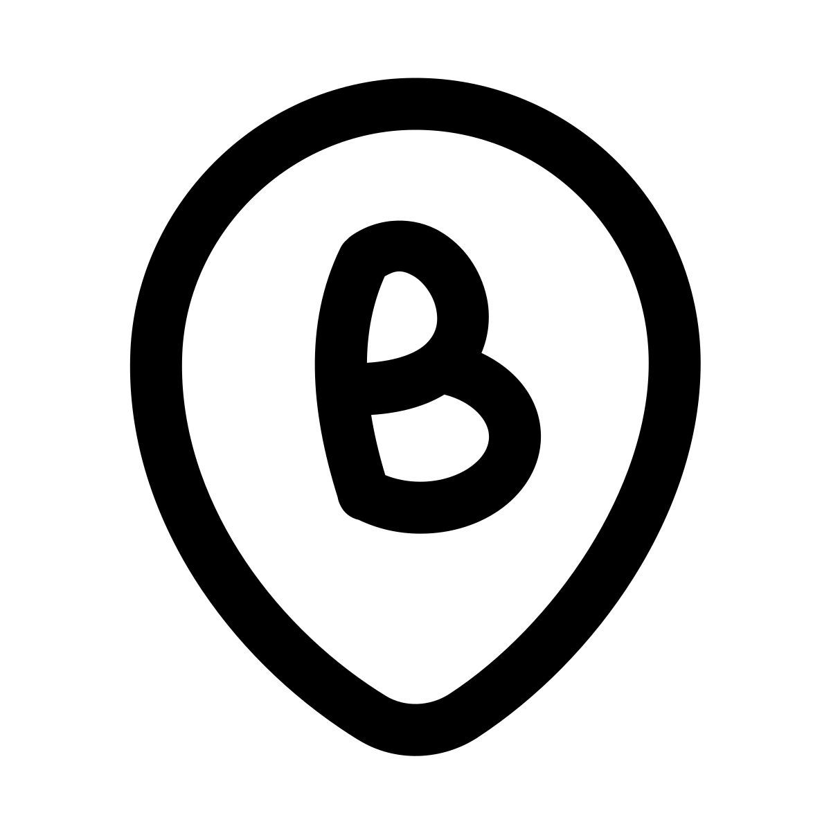 puffy outline style маркер b icon
