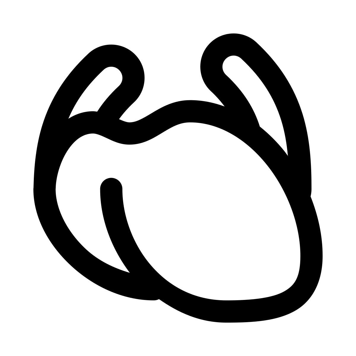 puffy outline style anatomisches herz icon