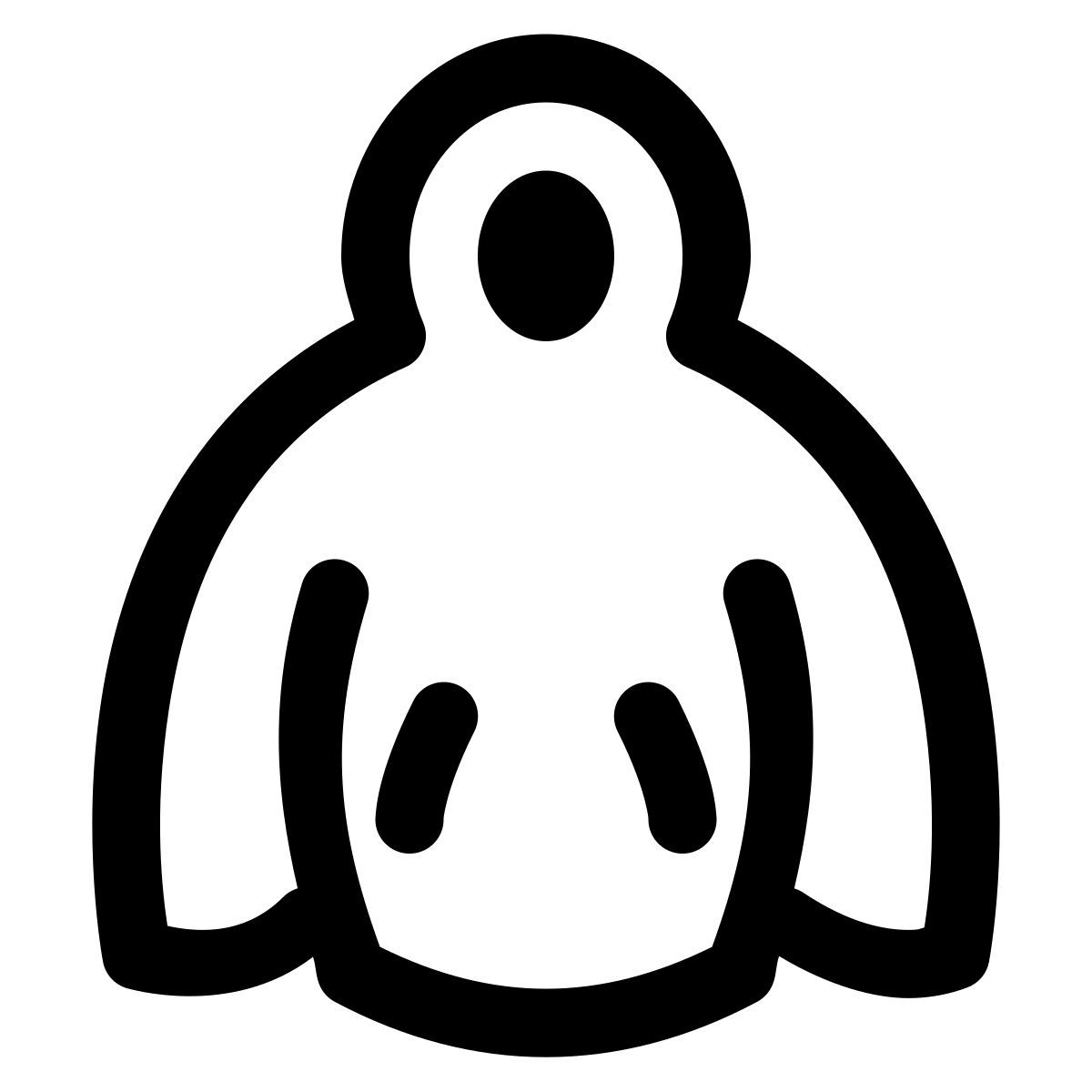 puffy outline style mens hoodie icon