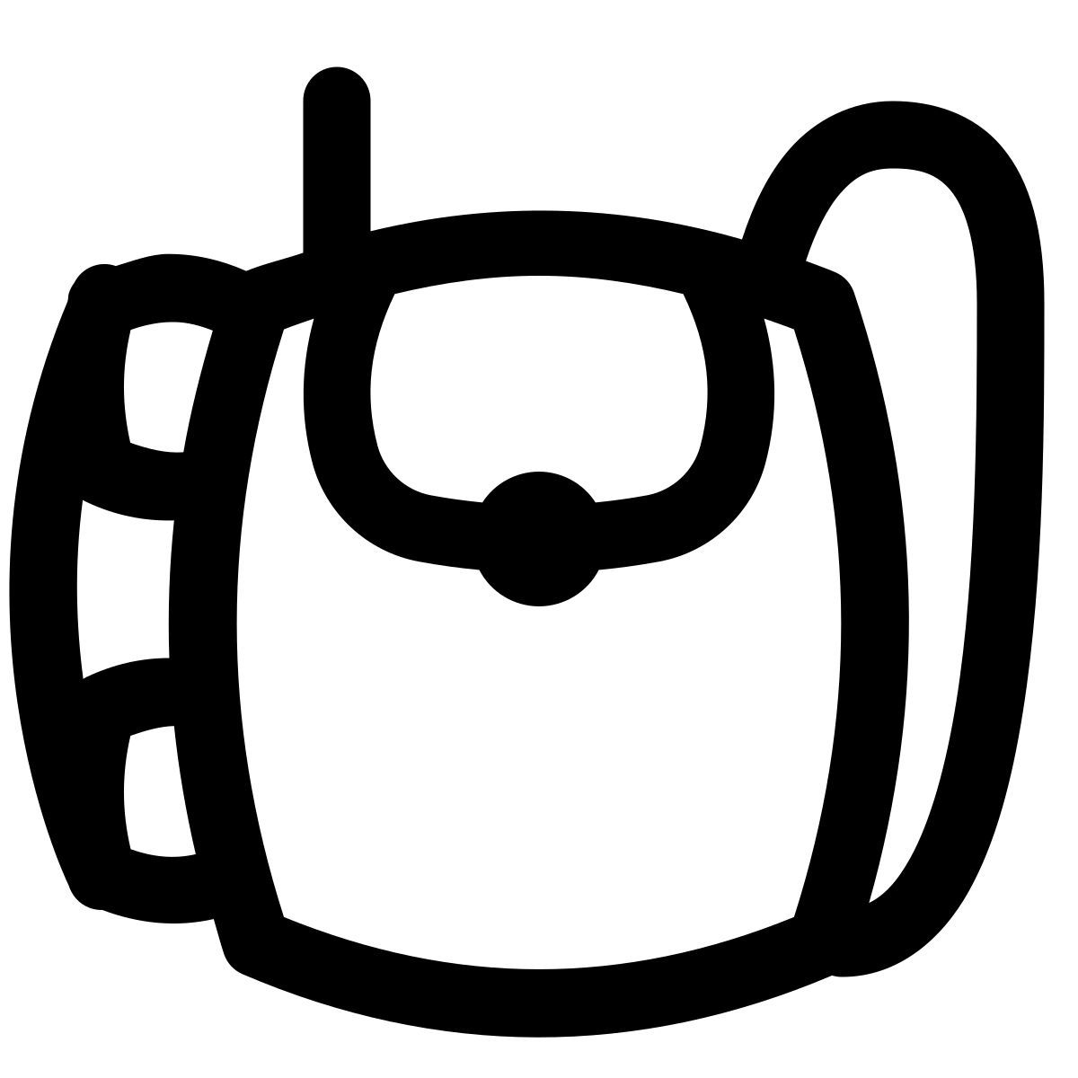 puffy outline style radio militare a zaino icon