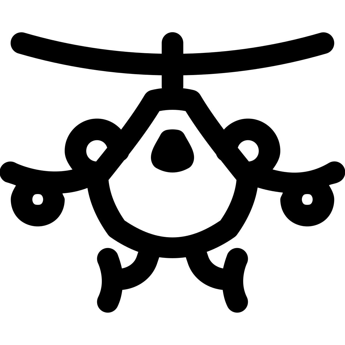 puffy outline style helicóptero militar icon