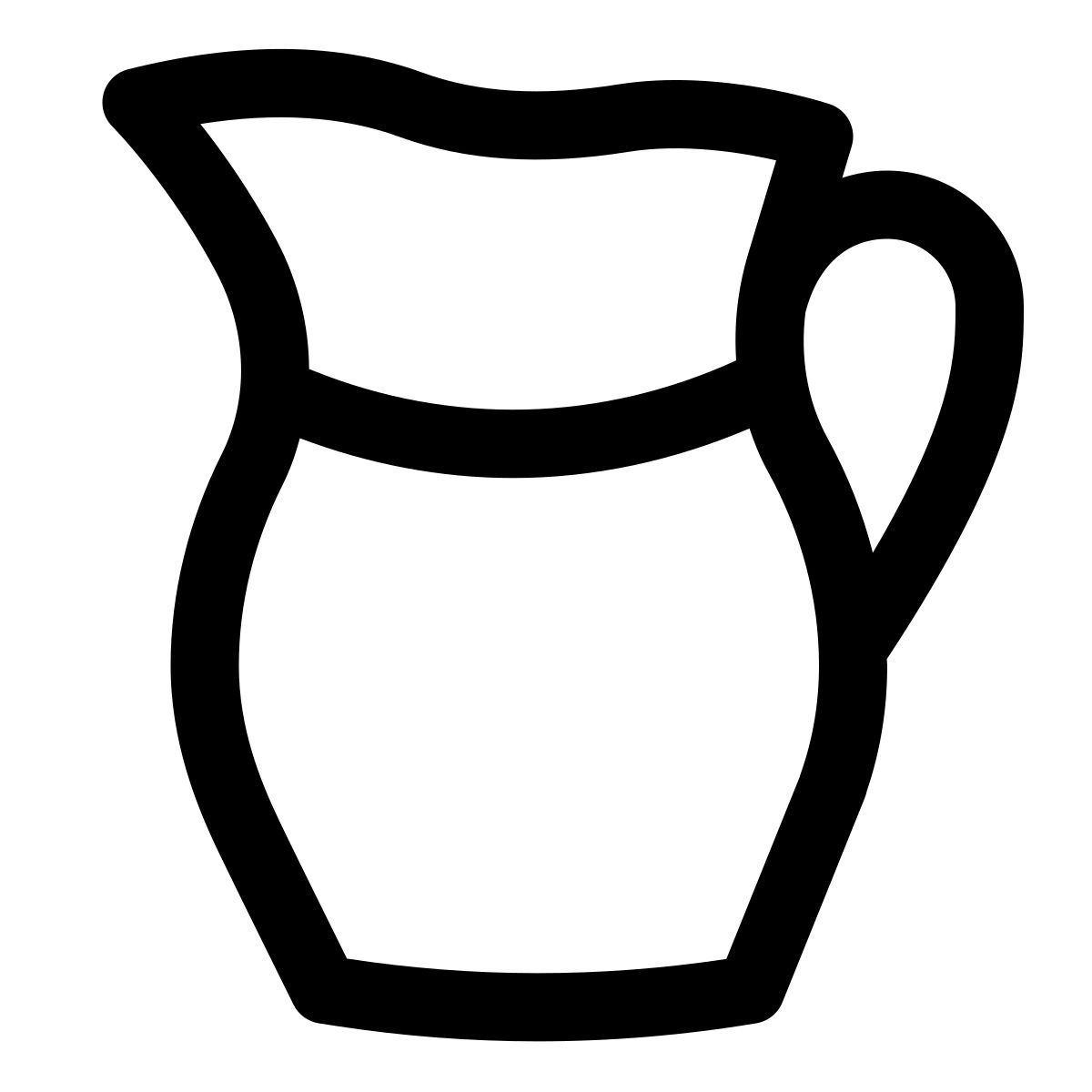 puffy outline style 牛乳 icon
