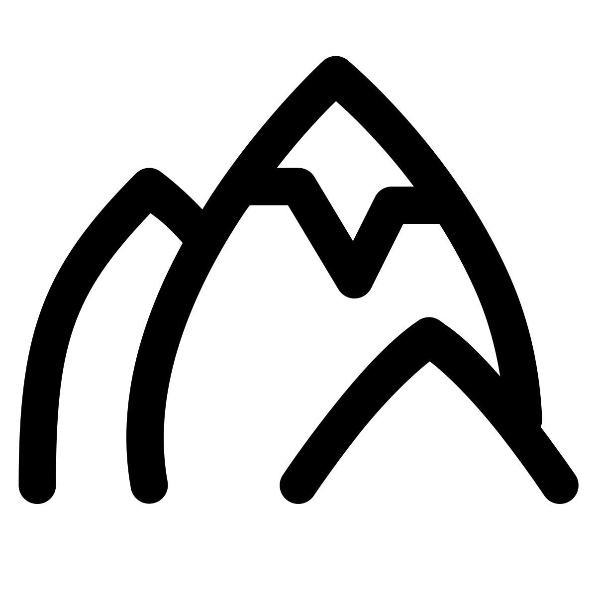 puffy outline style montagna icon