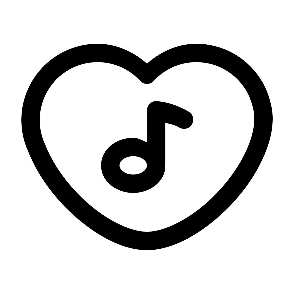 puffy outline style 音乐心 icon