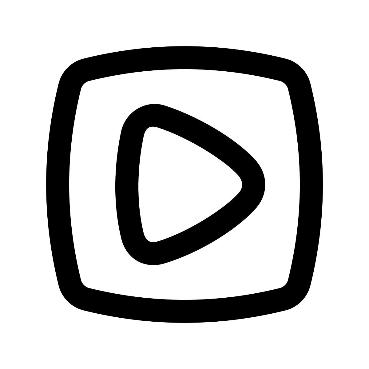 puffy outline style right button icon