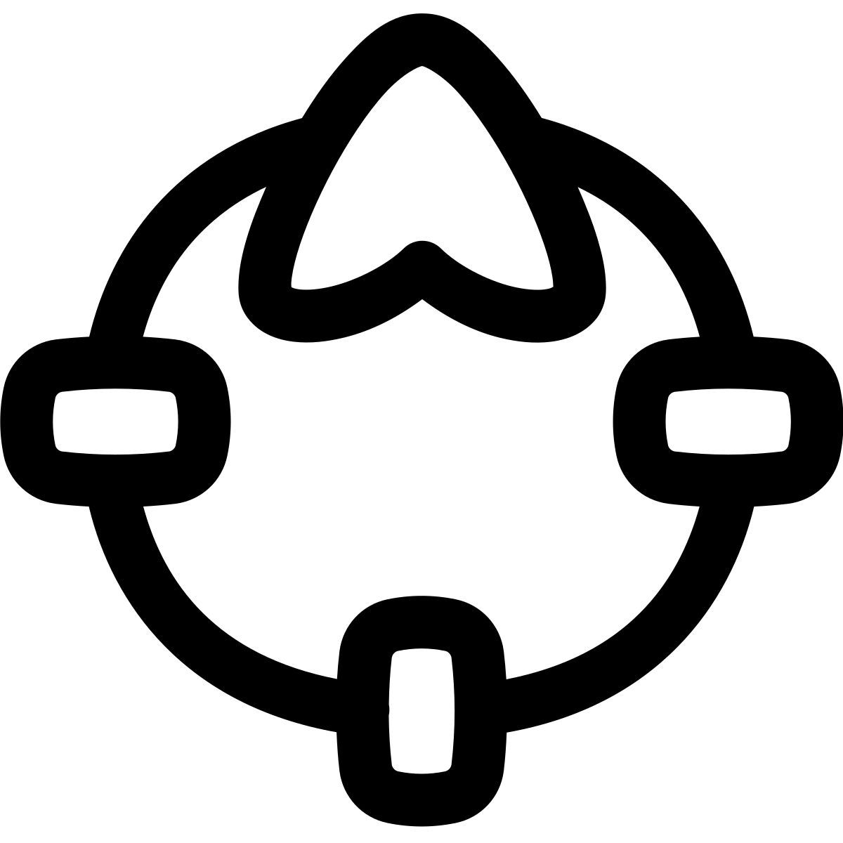 puffy outline style north direction icon