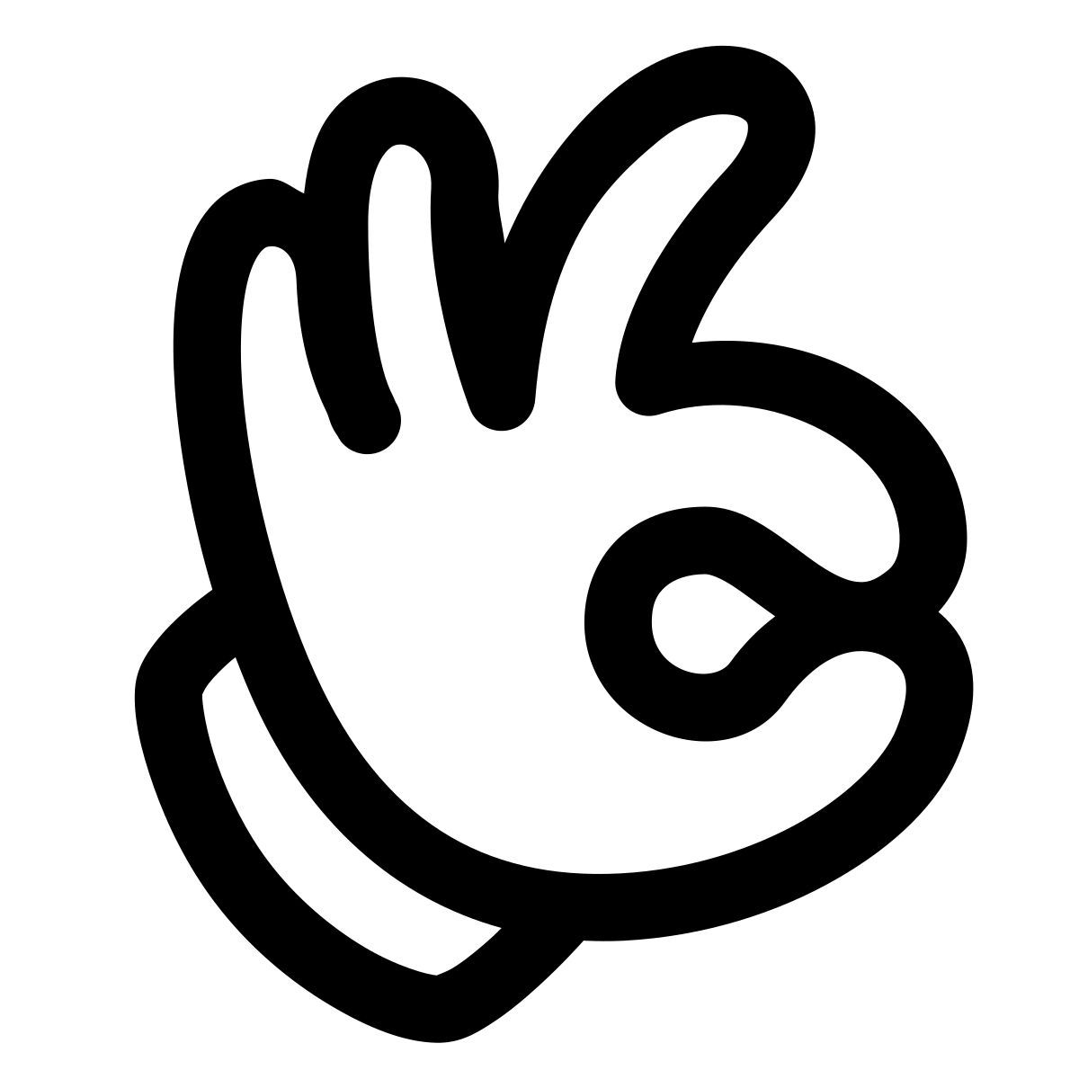 puffy outline style 좋아 손 icon