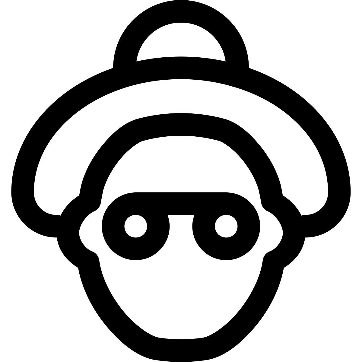 puffy outline style alte frau icon