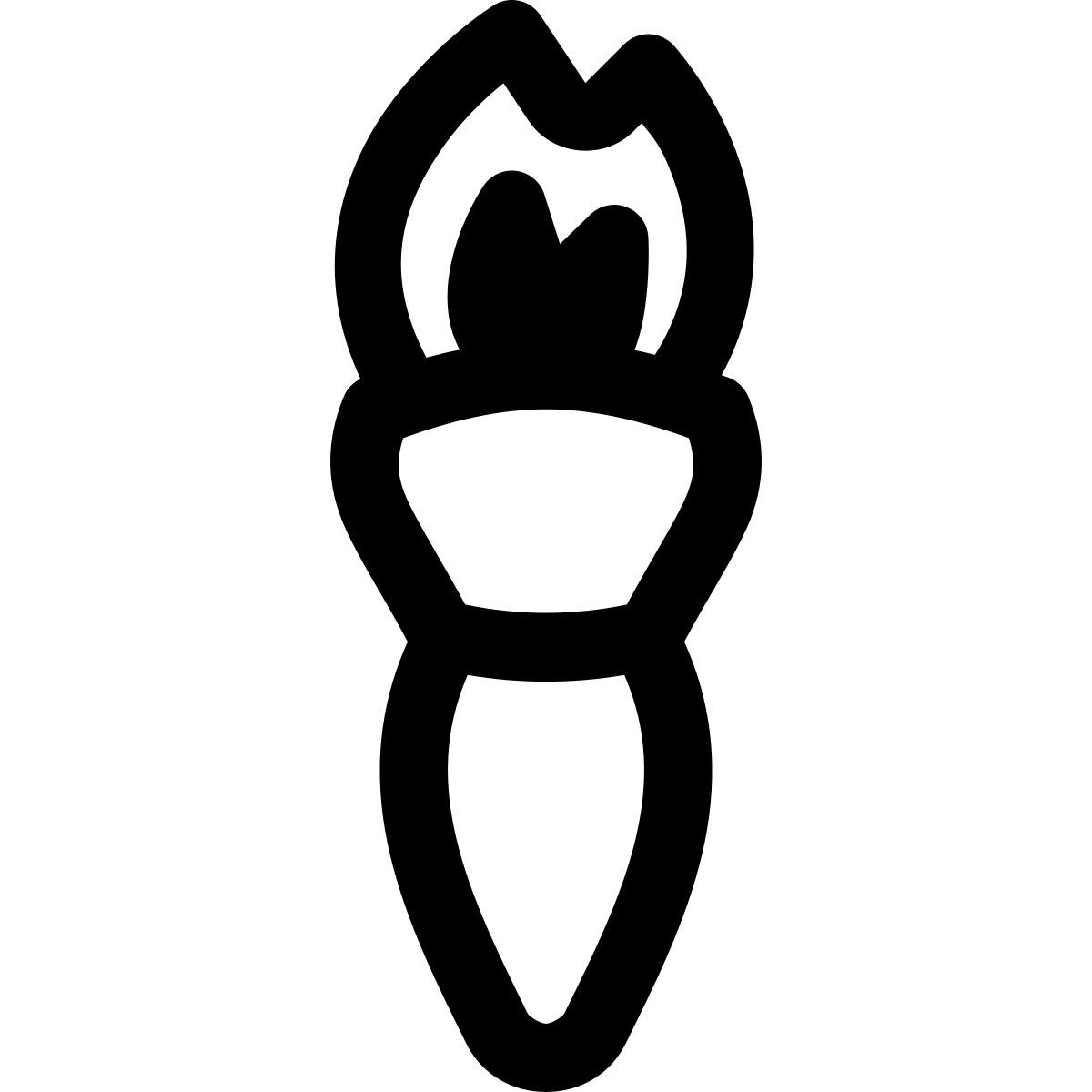 puffy outline style torche olympique icon
