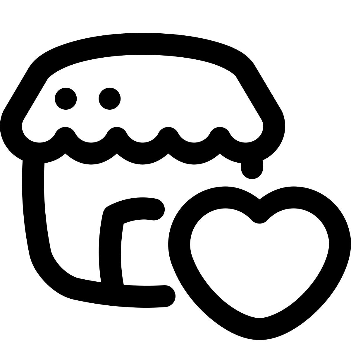 puffy outline style 网上商店收藏 icon