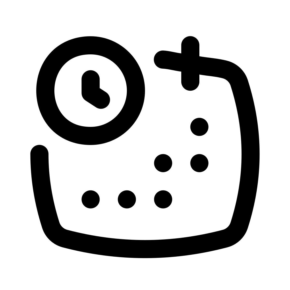 puffy outline style heures supplémentaires icon