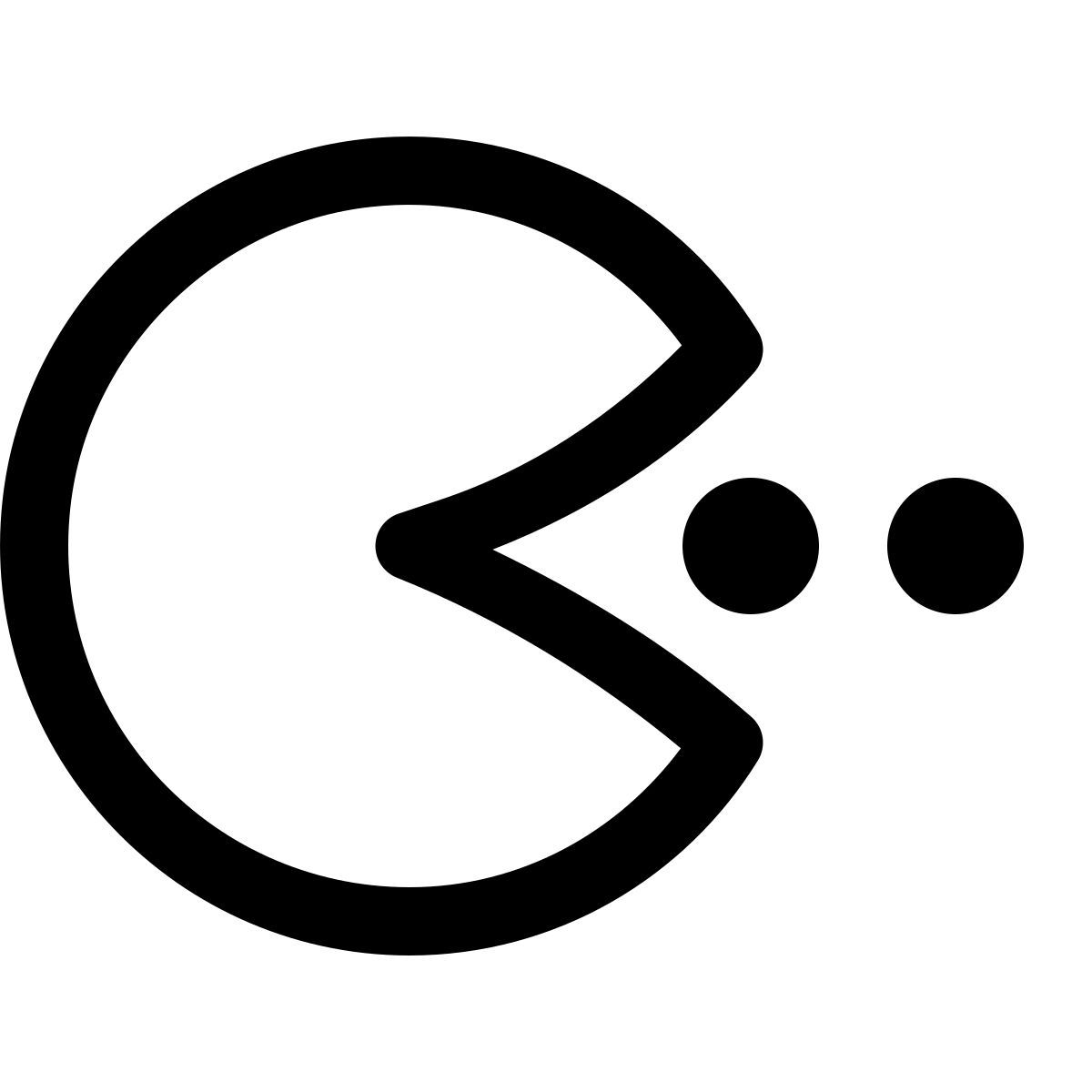 puffy outline style pacman lleno icon