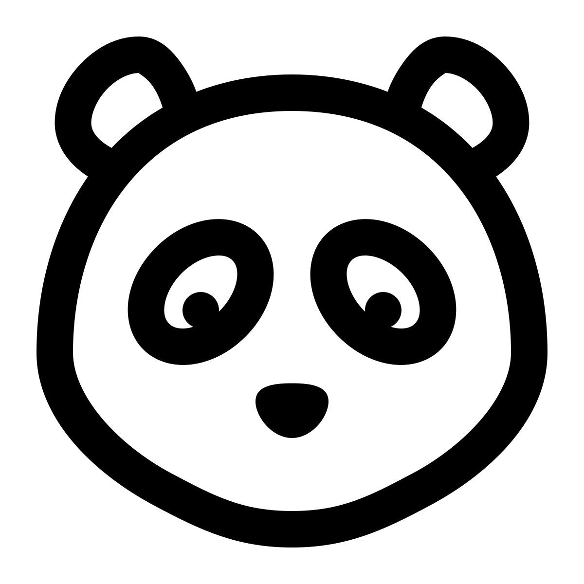 puffy outline style 熊猫 icon