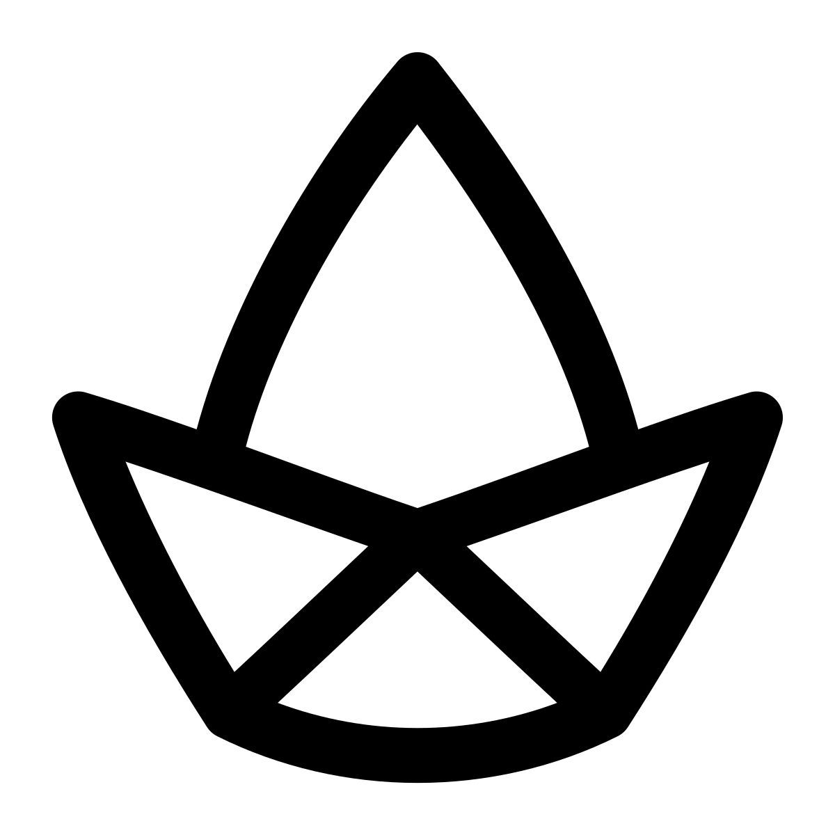 puffy outline style paper ship icon