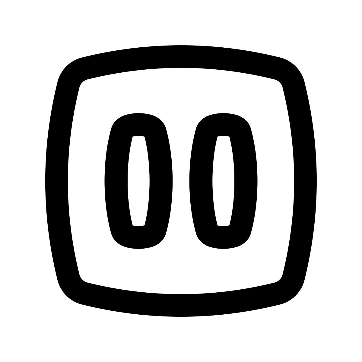 puffy outline style 暂停平方 icon