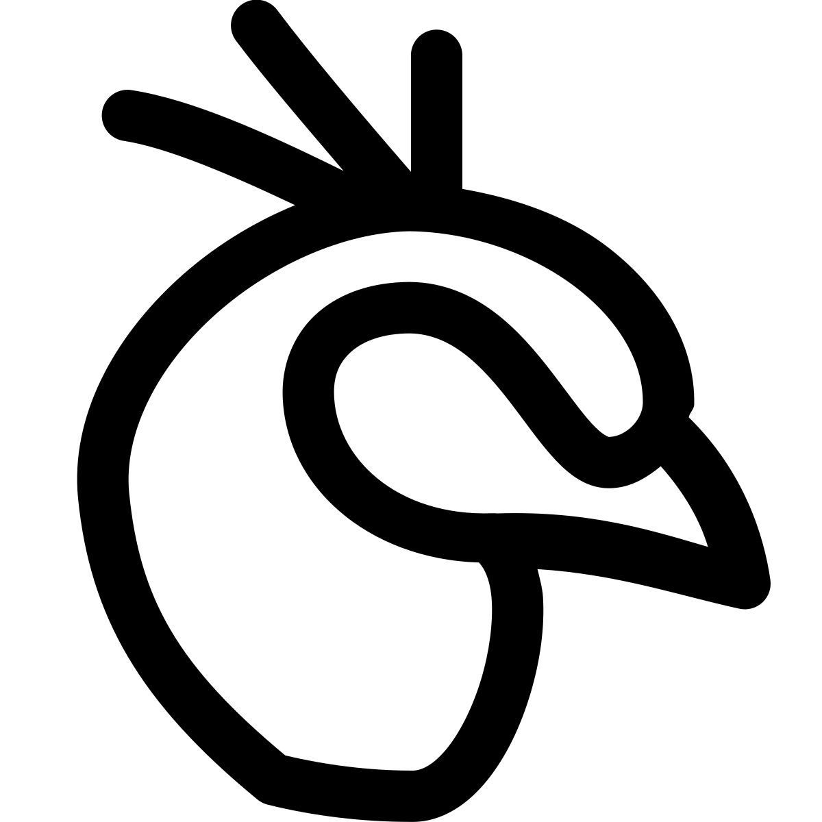 puffy outline style 孔雀头 icon