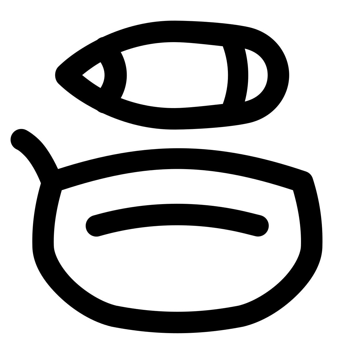 puffy outline style pencil case icon