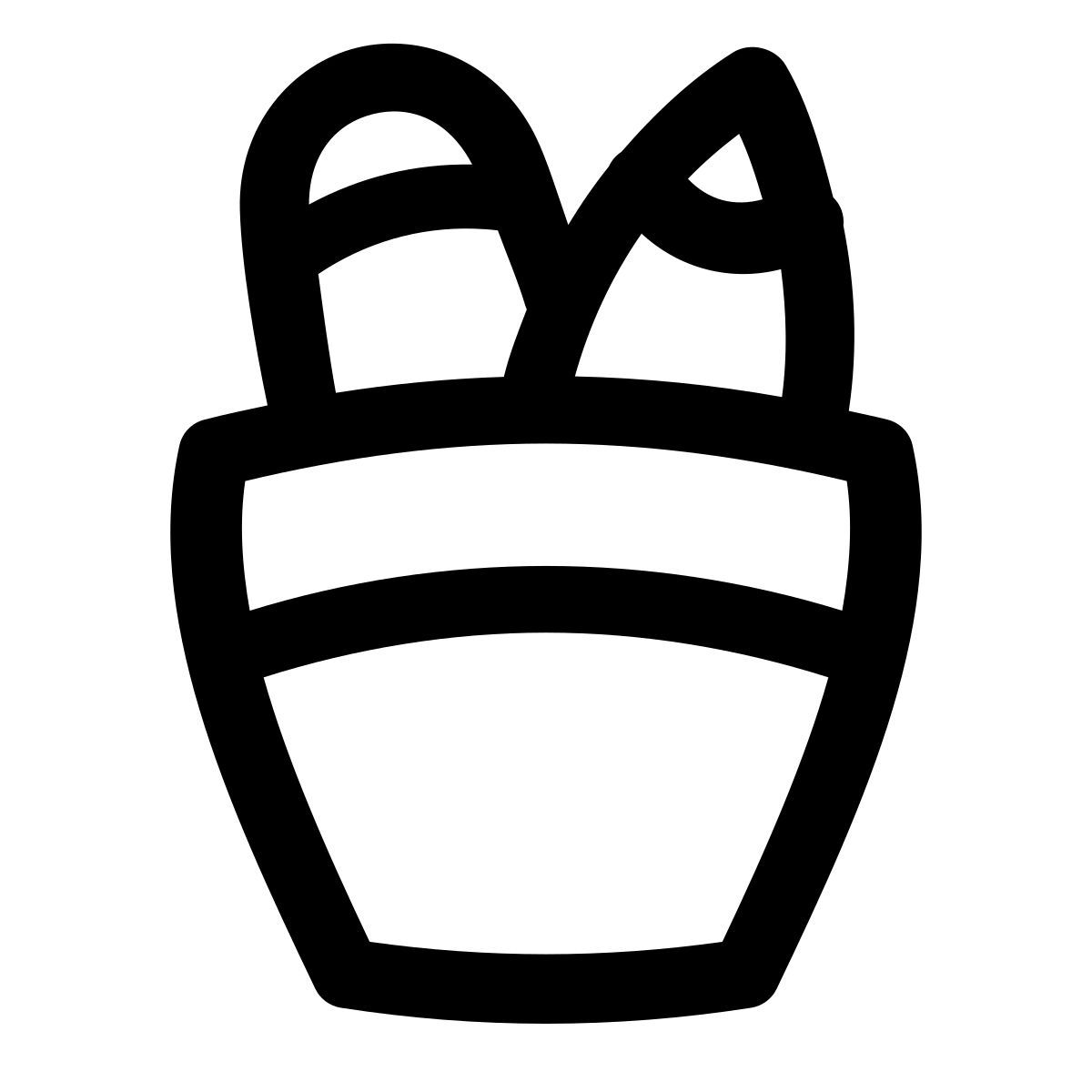 puffy outline style tazza di matita icon