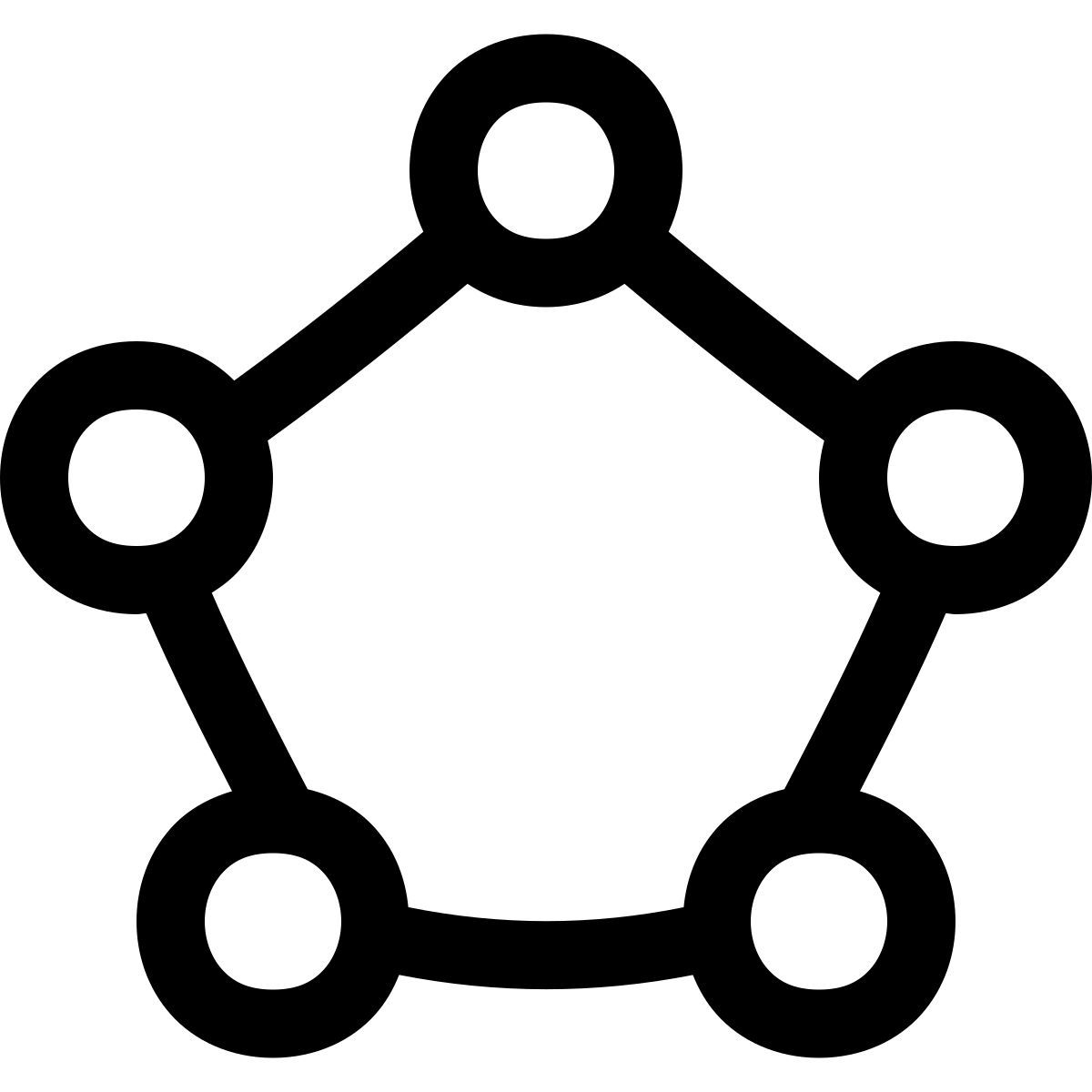 puffy outline style pentagono icon