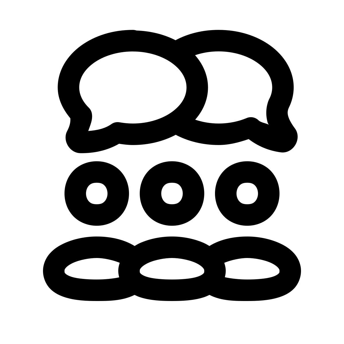 puffy outline style 함께 일하는 사람들 icon