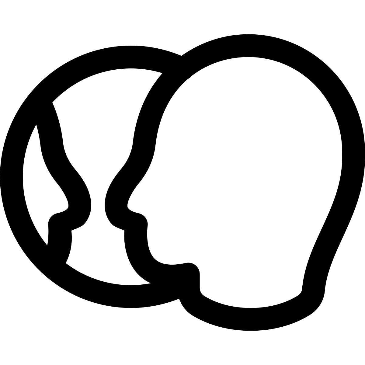 puffy outline style pessoa em um espelho icon