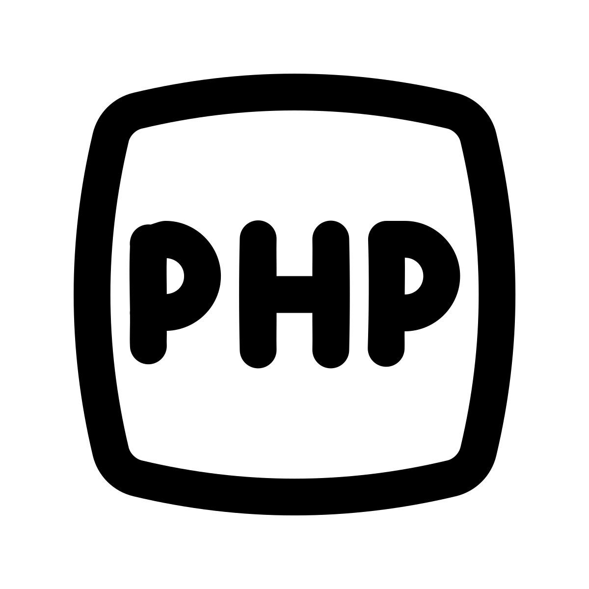 puffy outline style php icon