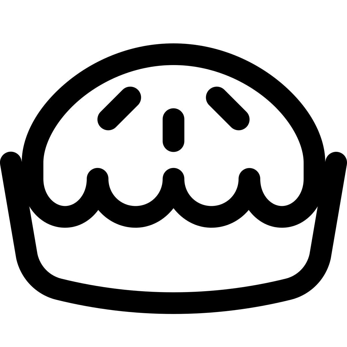 puffy outline style pie icon