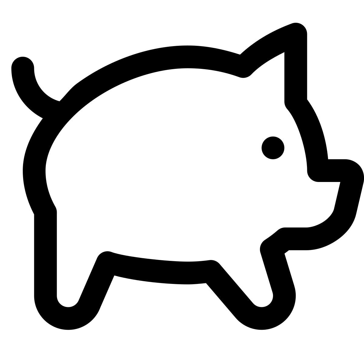 puffy outline style 猪 icon