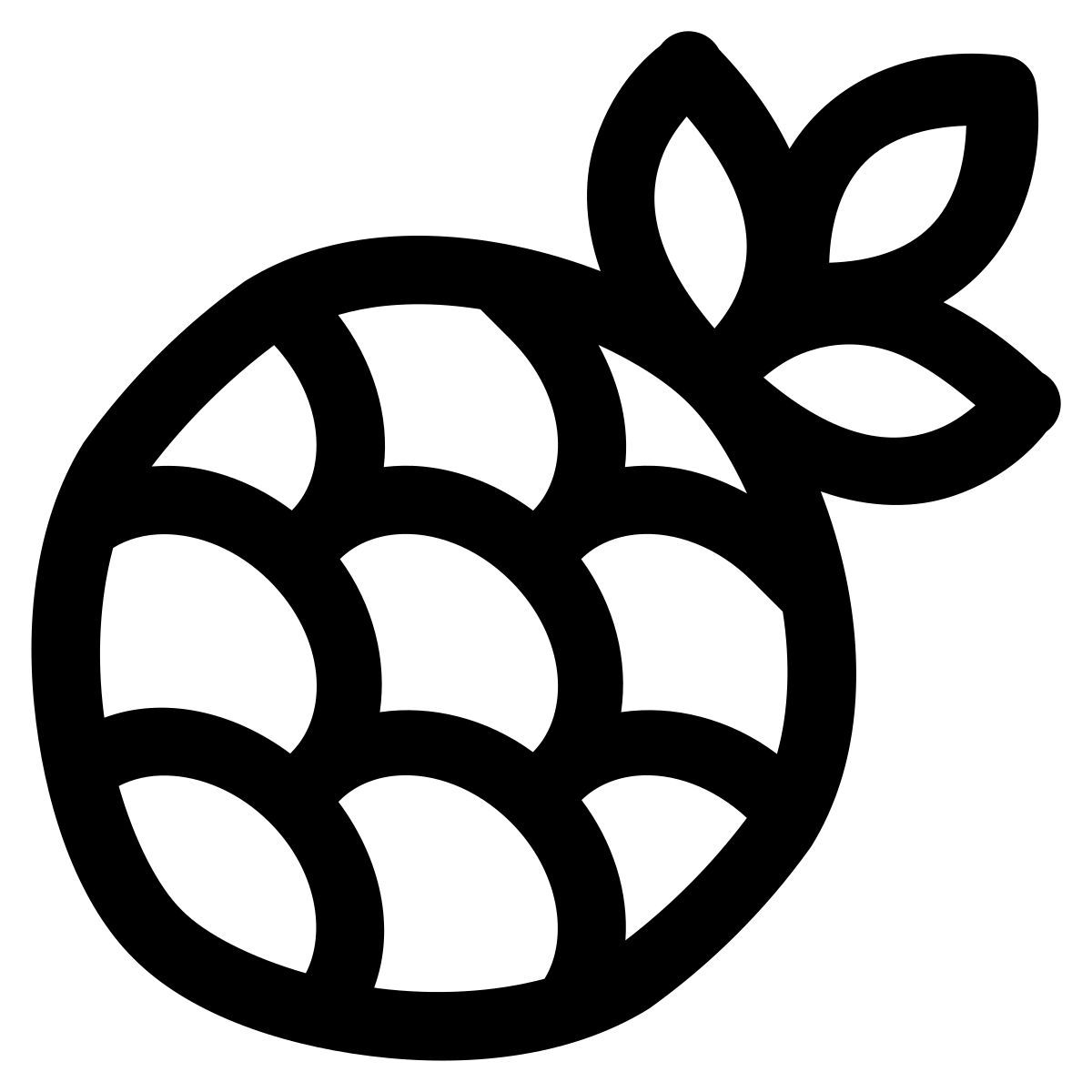 puffy outline style ananas icon