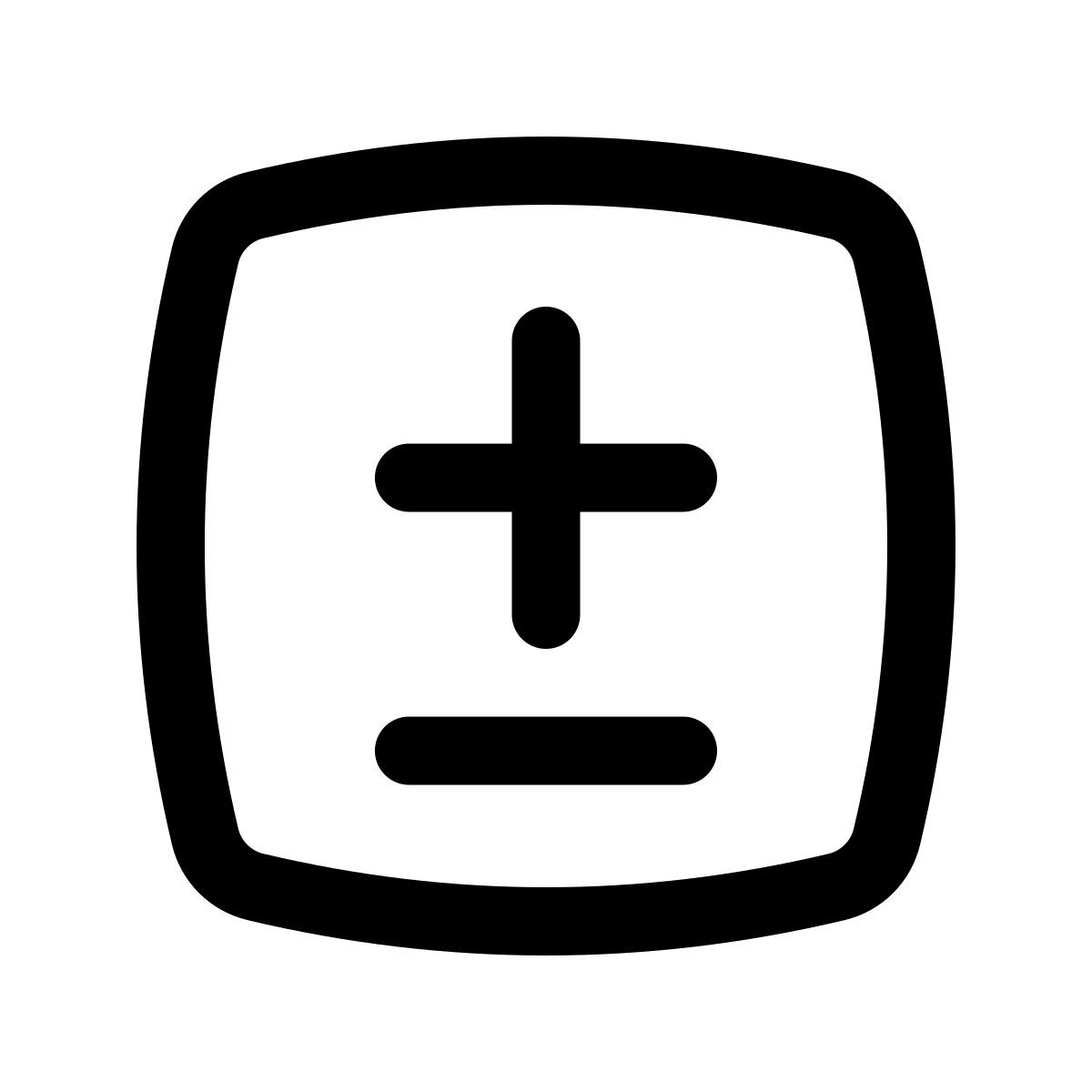 puffy outline style plus and minus icon