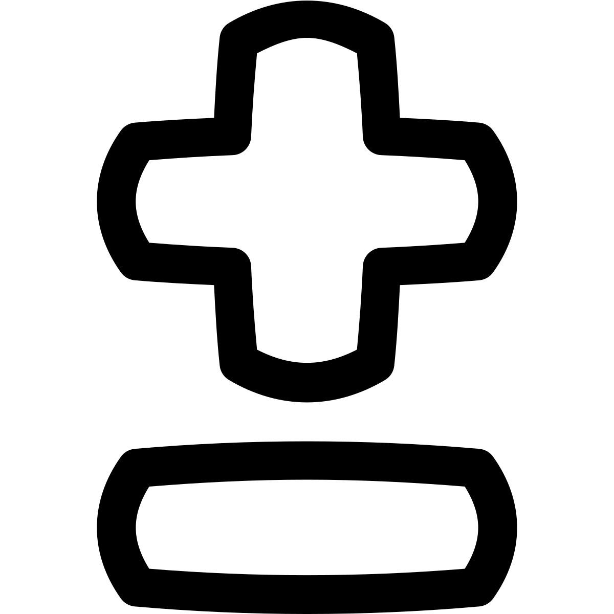 puffy outline style plus minus icon