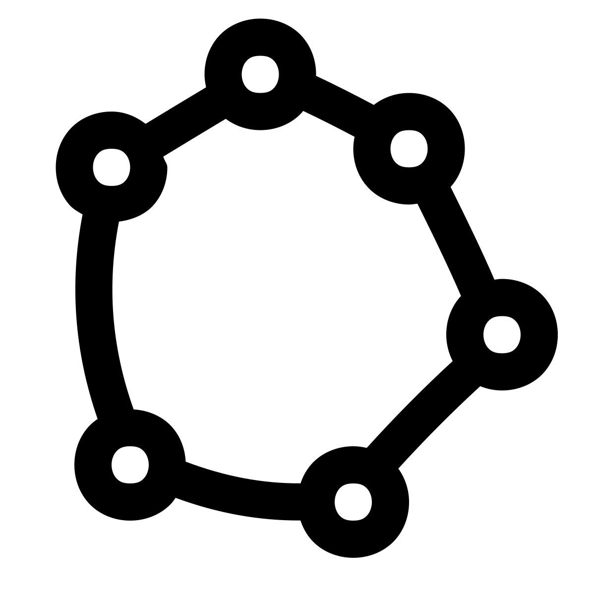 puffy outline style poligono icon