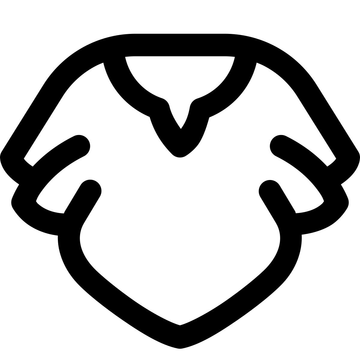 puffy outline style poncho icon