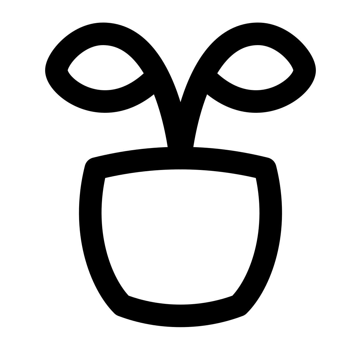 puffy outline style topfpflanze icon