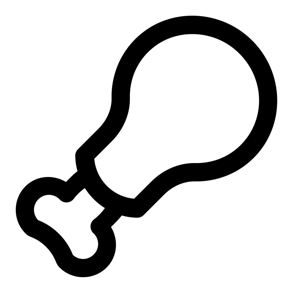 puffy outline style pierna de aves de corral rellenadas icon