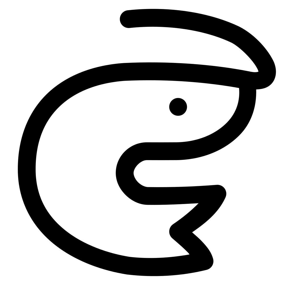 puffy outline style 虾 icon