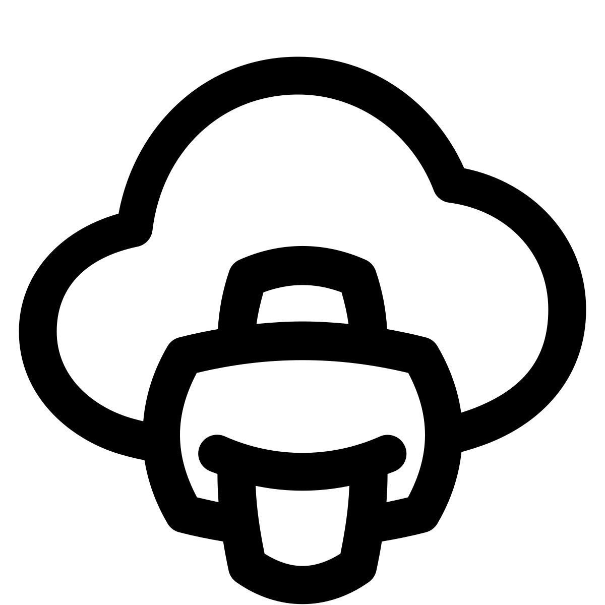 puffy outline style print from cloud icon
