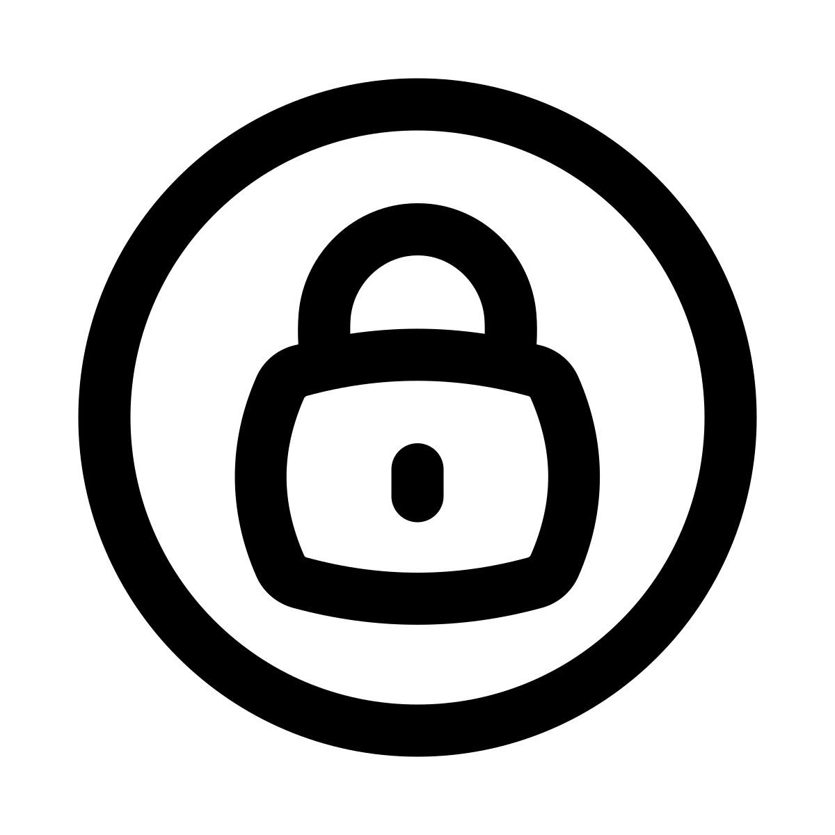 puffy outline style secure icon