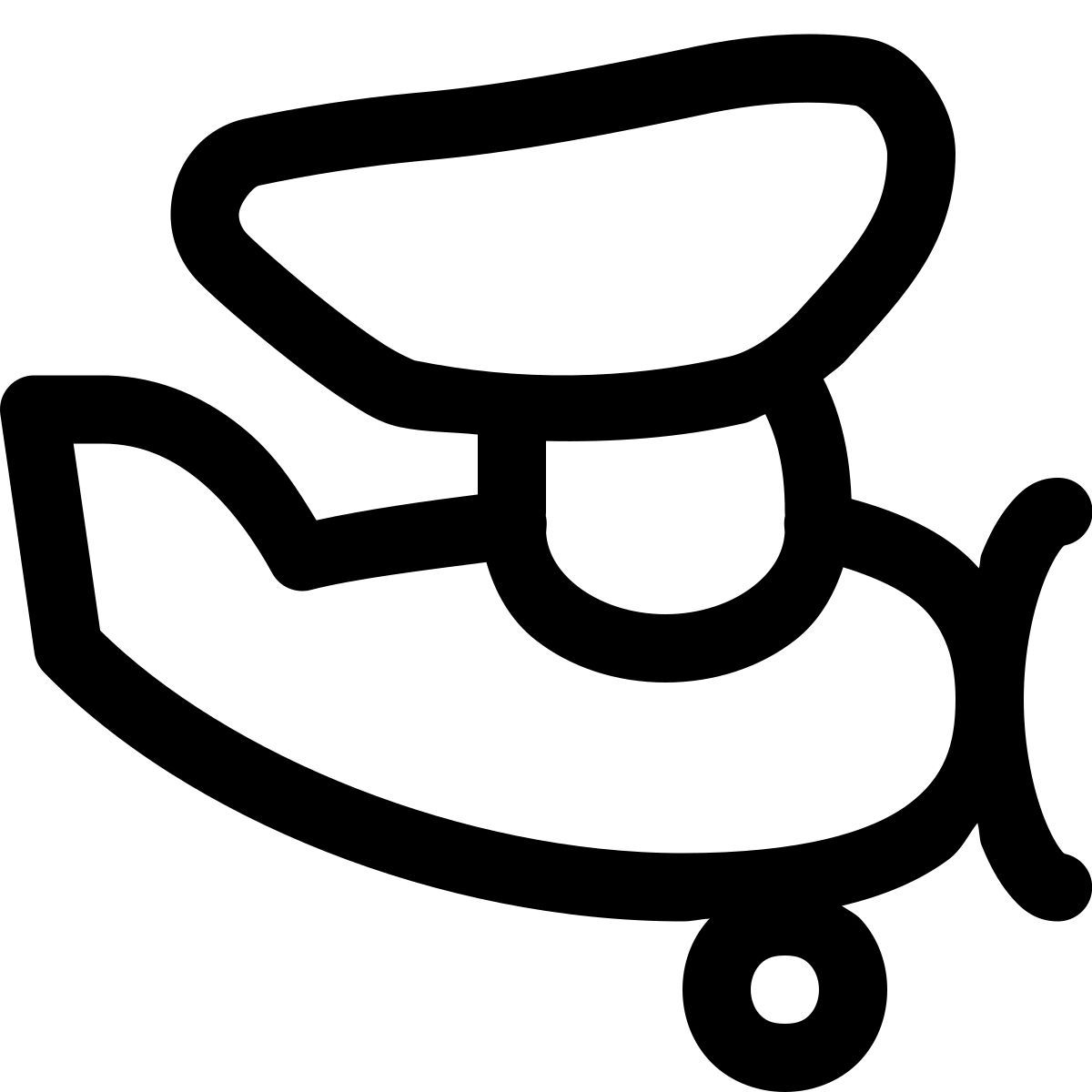 puffy outline style avion à hélices icon