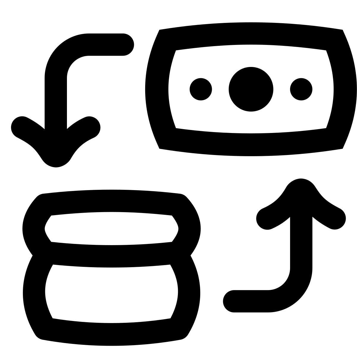 puffy outline style achat icon