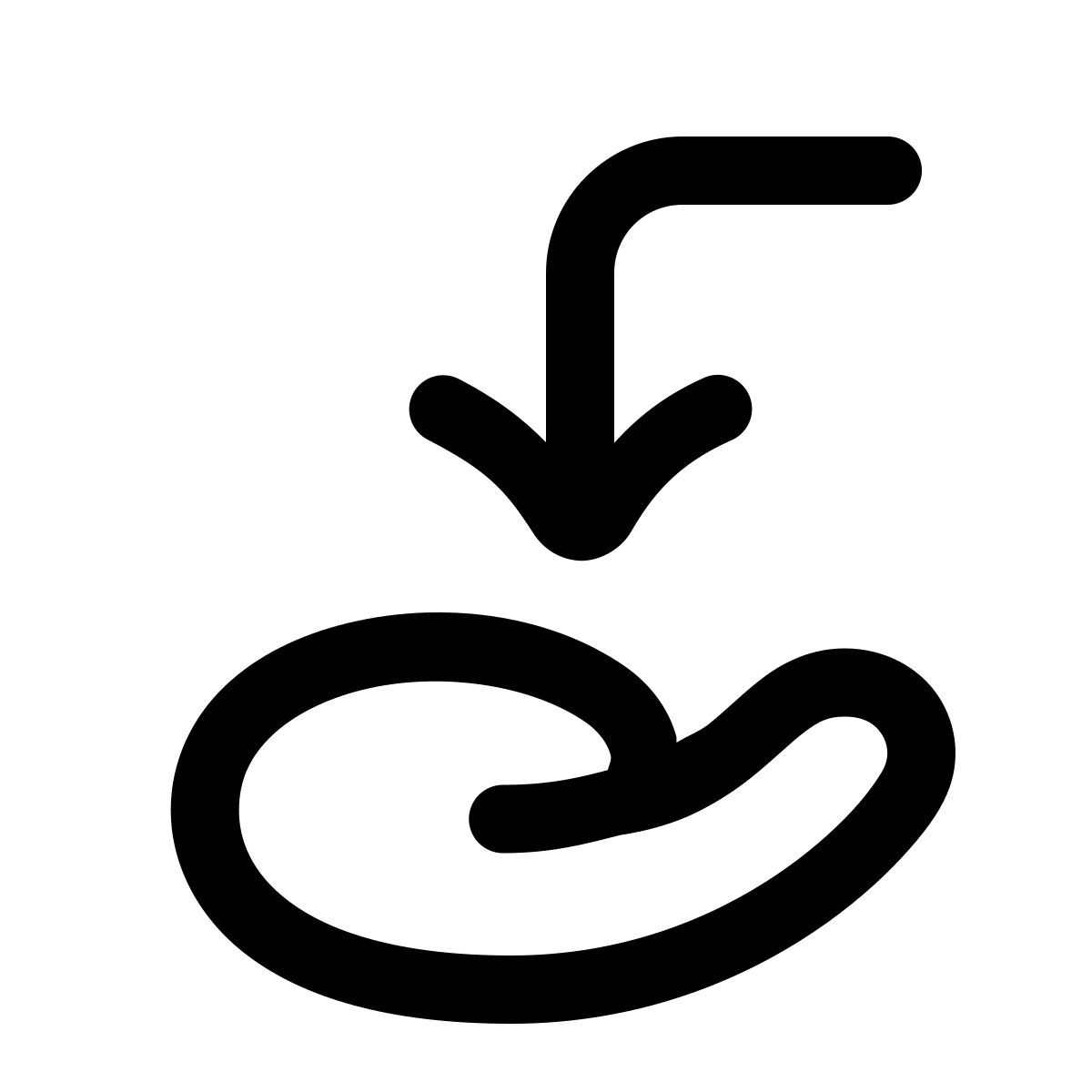 puffy outline style recibir icon