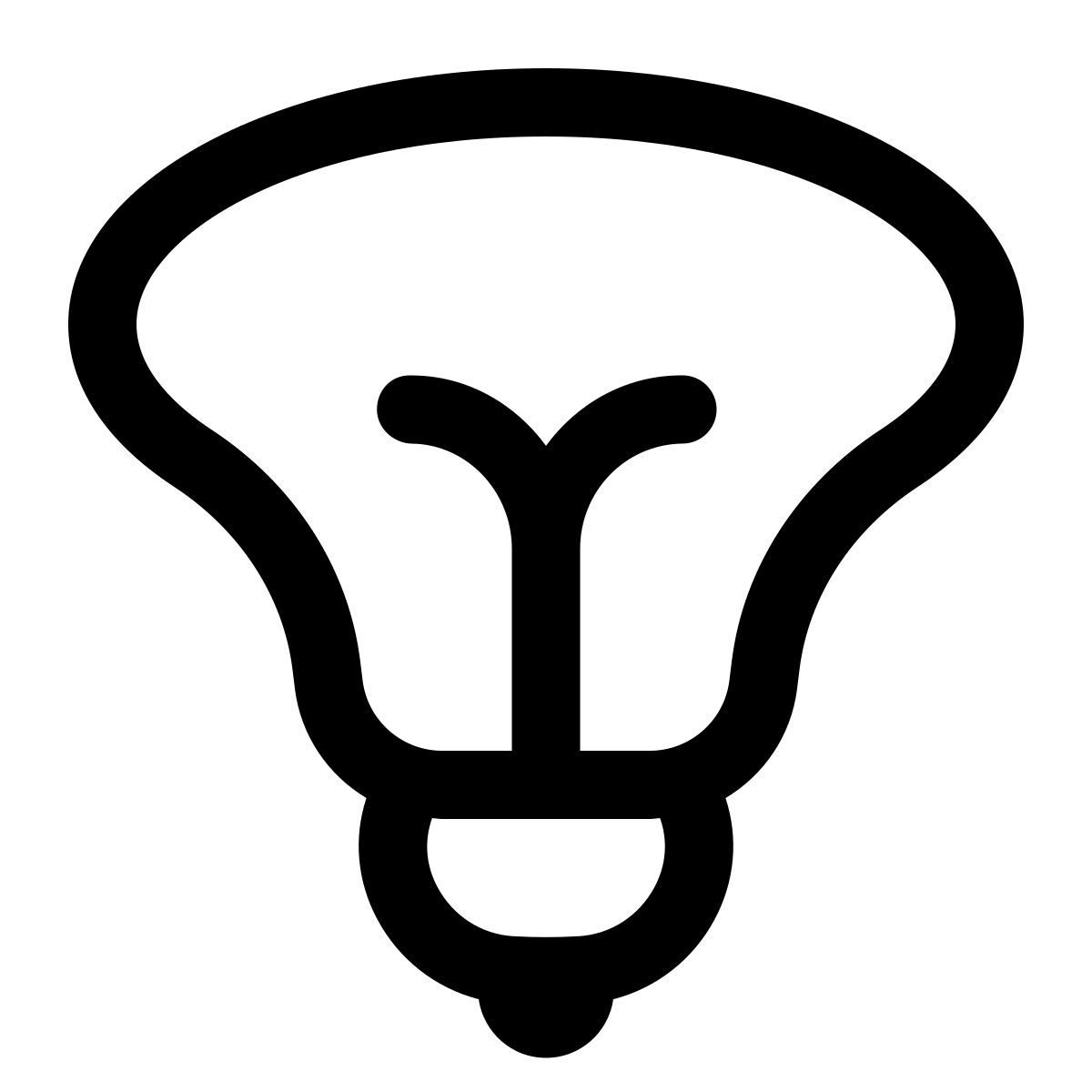 puffy outline style ampoule réflecteur icon