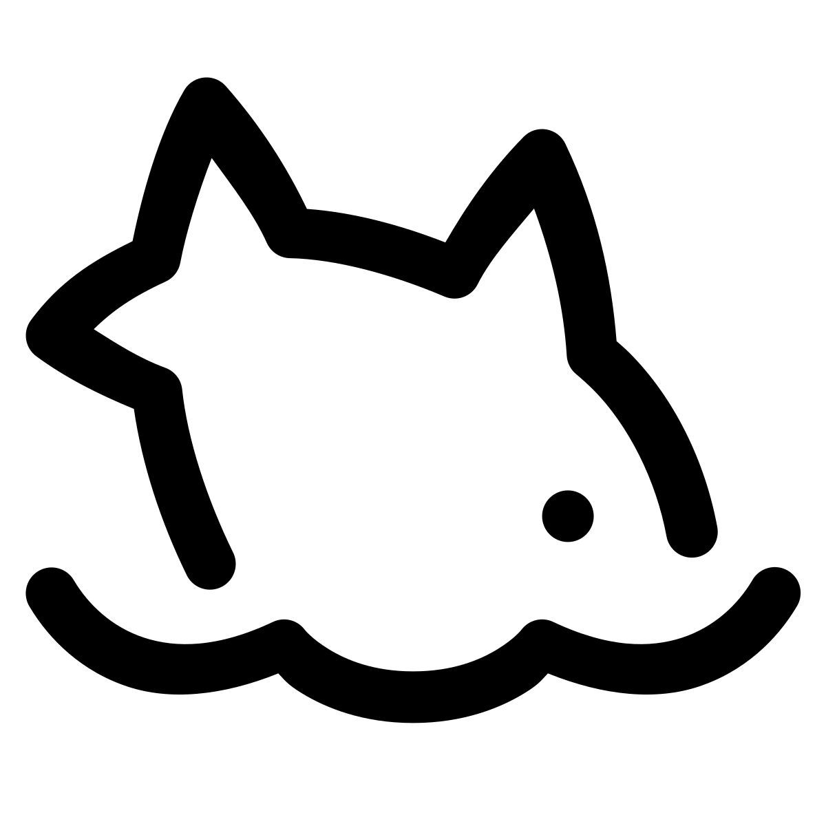 puffy outline style released fish icon