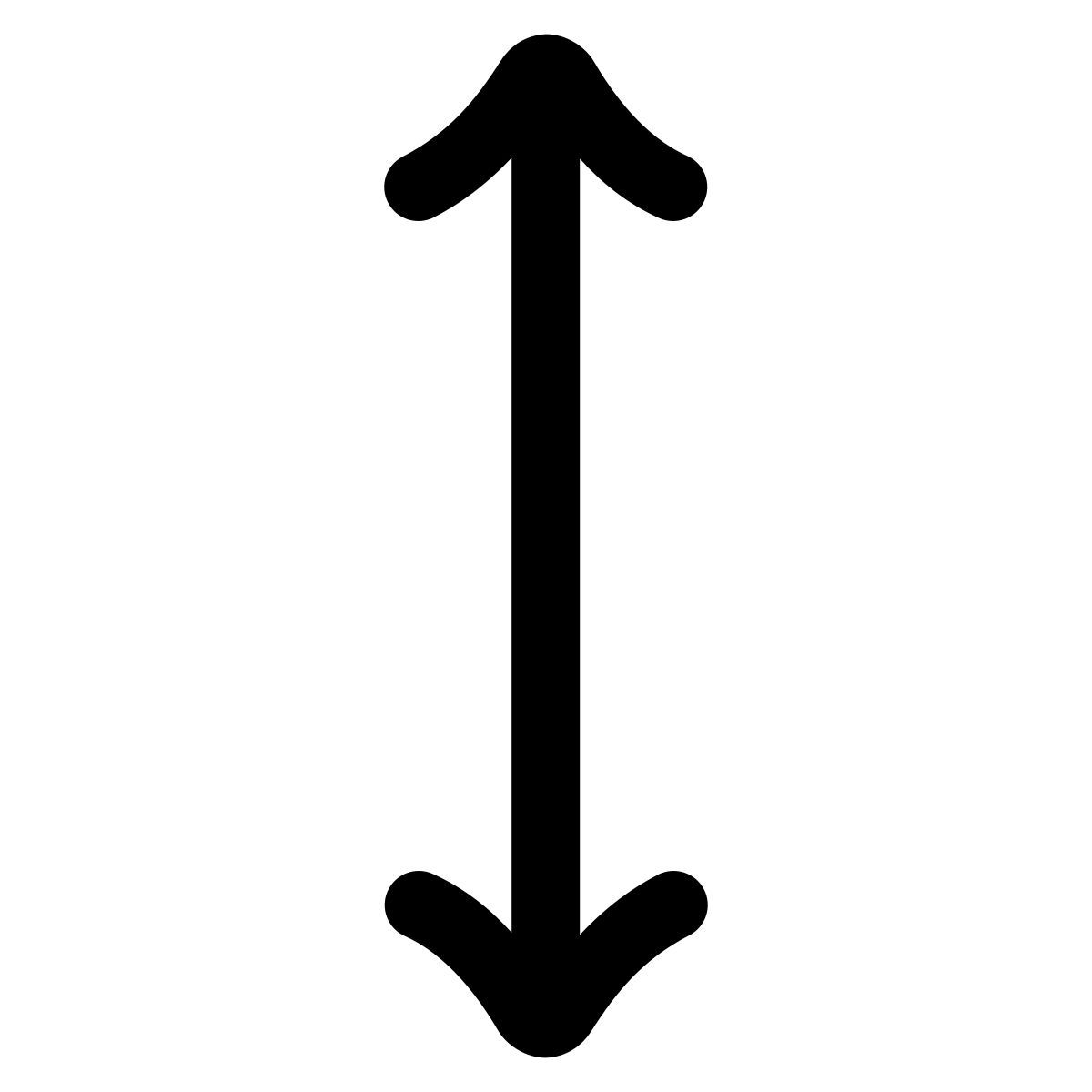 puffy outline style resize vertical icon