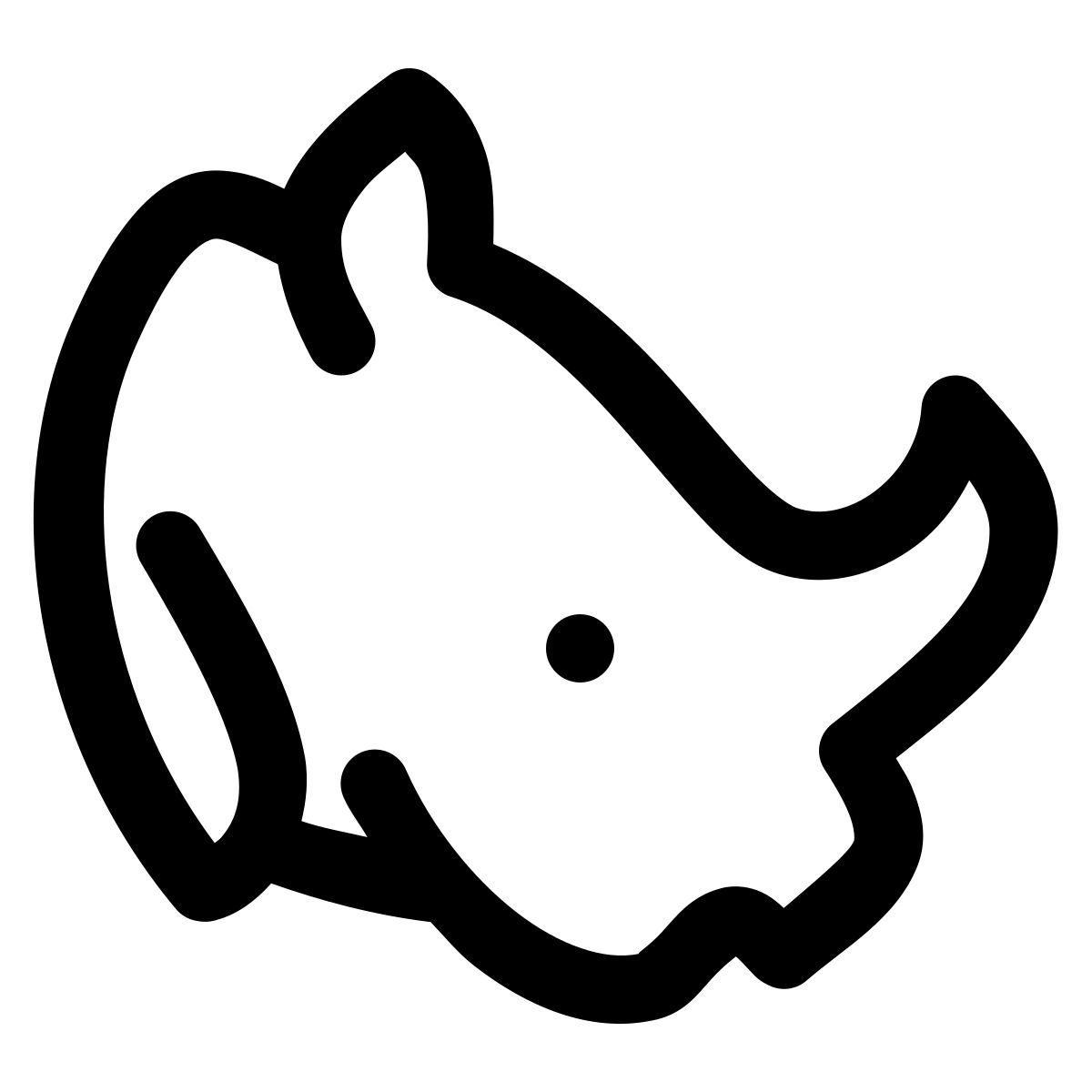 puffy outline style 犀牛 icon
