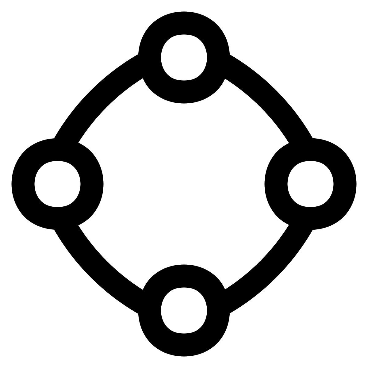 puffy outline style rombo icon