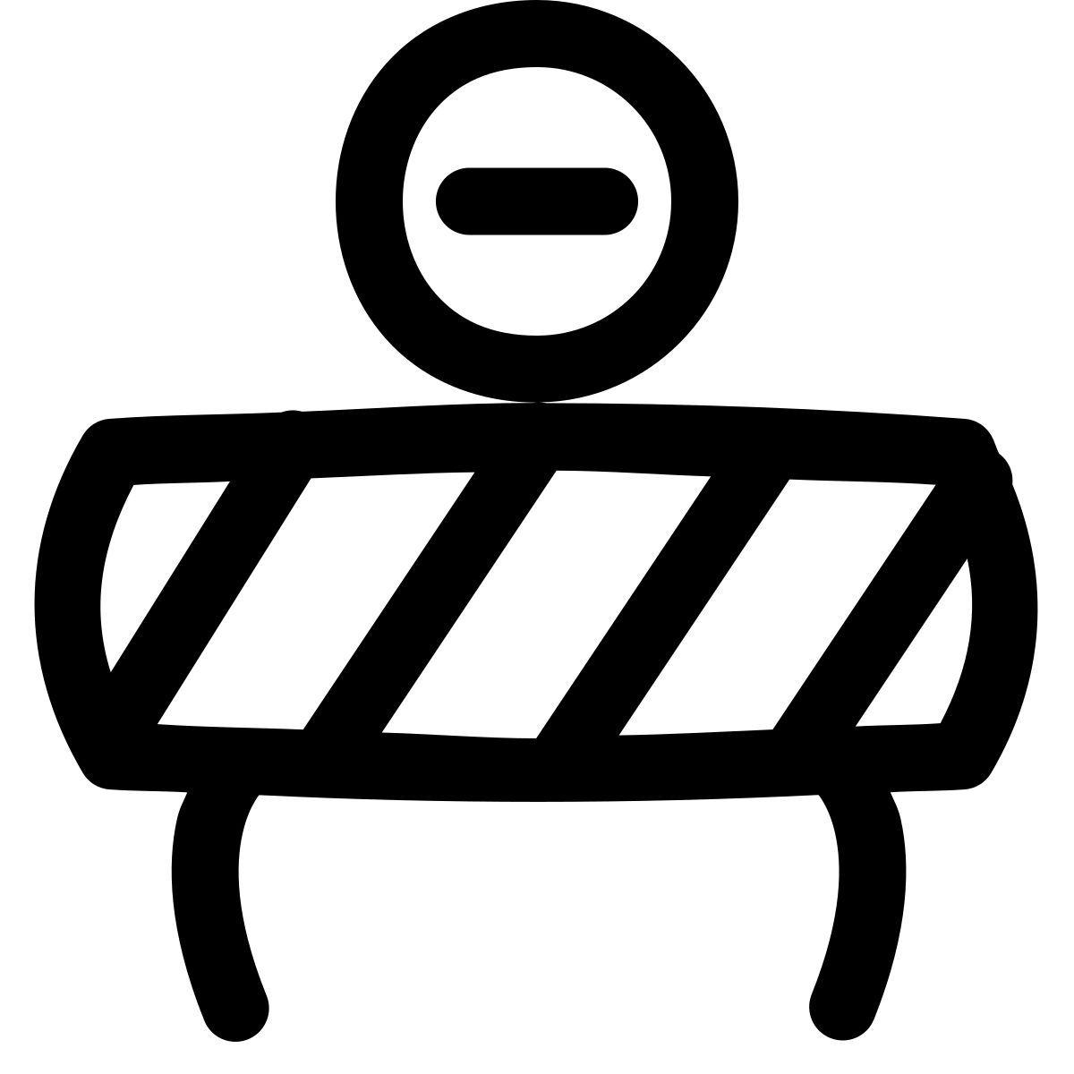 puffy outline style road closure icon