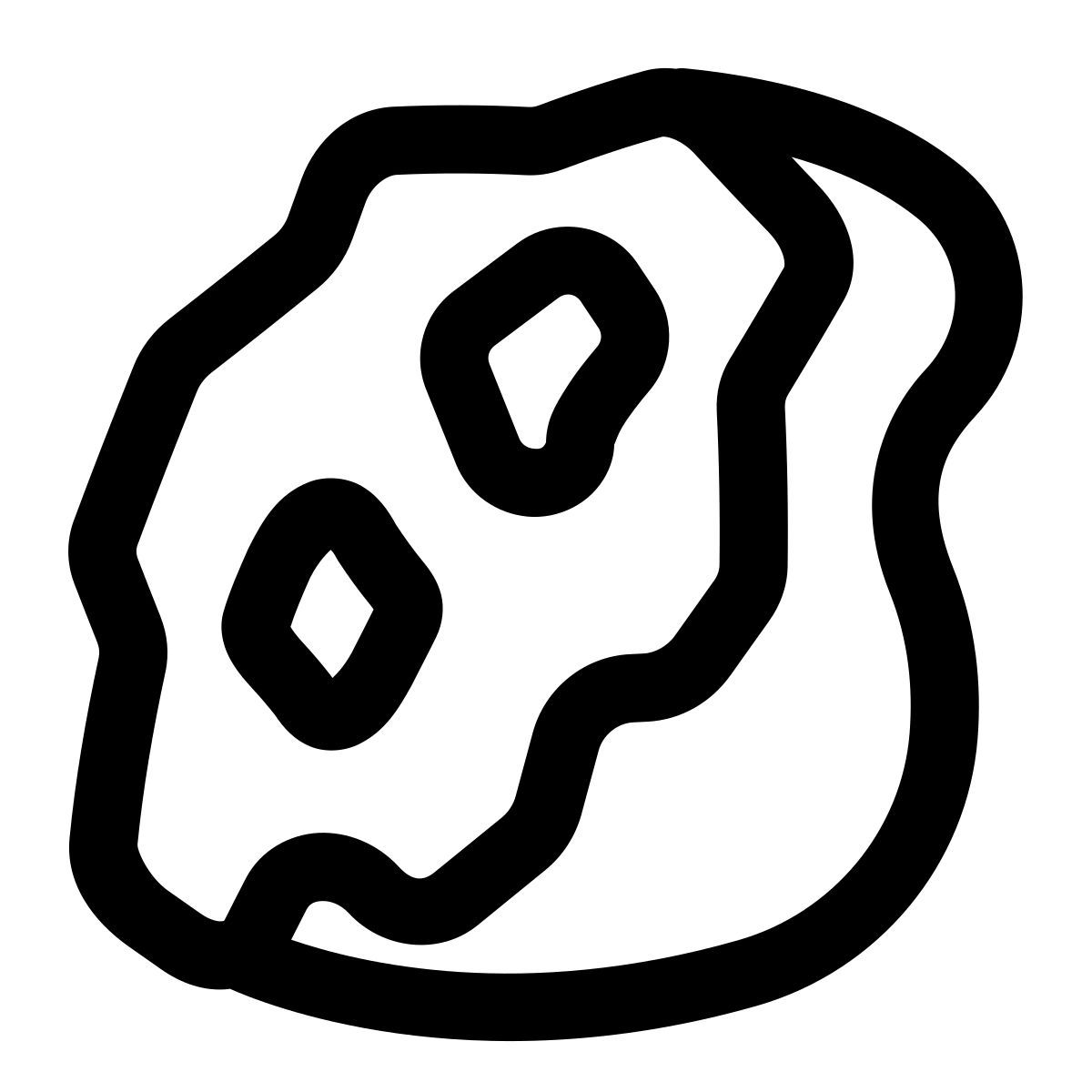 puffy outline style rock icon
